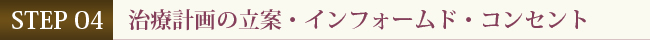 治療計画の立案・インフォームド・コンセント